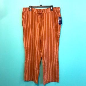 Rust and cream striped pants